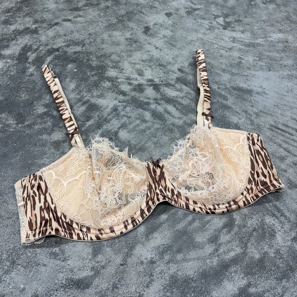 Victoria Secret VS Dream Angels 38B Lightly Padded Uplift Bra Animal Print Lace - Picture 5 of 14